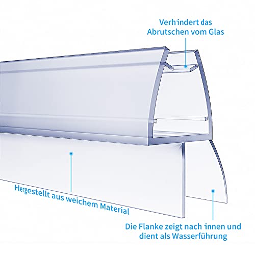 kinkaivy Duschdichtung, 4 x 80cm Duschdichtungen für Duschtüren, 6/7/8mm Transparent Dichtung Dusche Glastür, Wasserabweisende Ersatzdichtung für Dusche, Schwallschutz Dichtkeder - Image 6