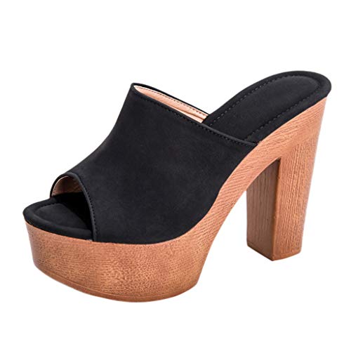 Aniywn Wedges Sandals for Womens Summer Shoes Thick-Soled High Heel Ladies Slip-On Shoes Fish Mouth Slipper Black Aniywn Wedges Sandals for Womens Summer Shoes Thick-Soled High Heel Ladies Slip-On Shoes Fish Mouth Slipper Black