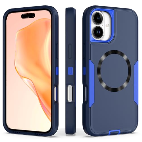 showdd Designed for iPhone 16 Plus Case 6.7",Magnetic,Military Grade Dual Protection Drop,Tough Durable,Compatible with MagSafe,Dustproof,No Fading,No Yellowing,Non-Slip,for Men Women,Sky Blue