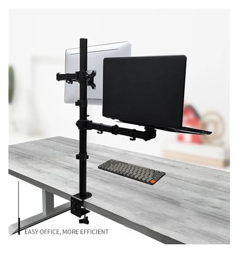 Support double moniteur et ordinateur portable M077 hauteur 800 mm