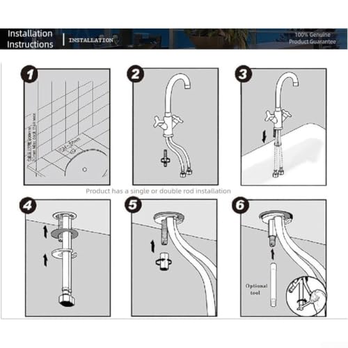 Robinet de cuisine chrome brillant à double commande eau chaude froide - 5