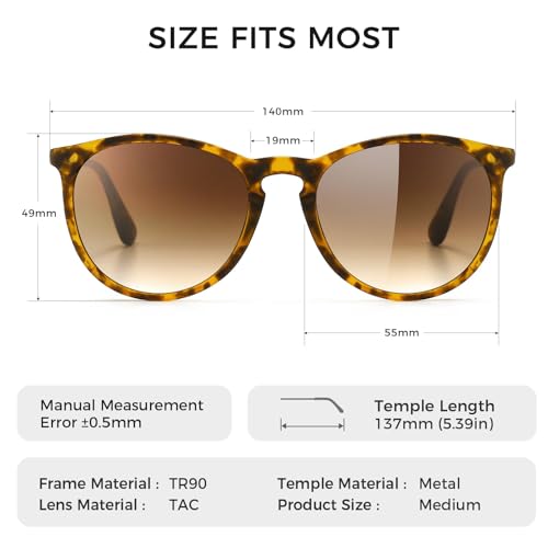 SUNGAIT Premium Vintage Round Sunglasses for Women Men Classic Retro Trendy Style - image 5