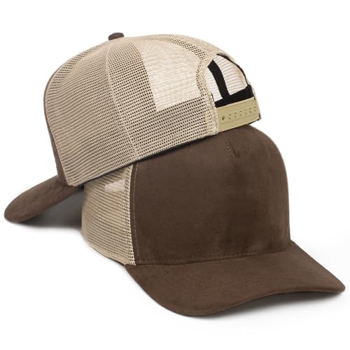 Boné Trucker Camurça Telinha Aba Curva Simprão Cor:Marrom