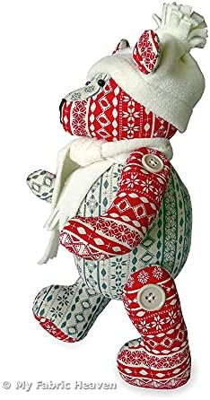 My Fabric Heaven Keepsake Bear Sewing Pattern 33 cm Jingle Bear Christmas Memory Teddy Stuffed Soft Toy & Photo-Tutorial Booklet. Free Post