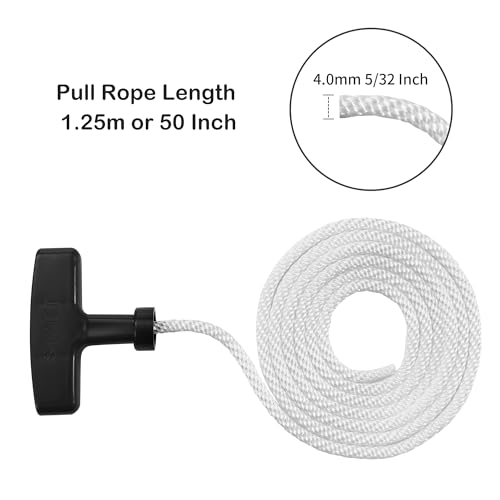 2-Pack Lawn Mower Pull Cord, 1.2m 5/32 Inch 4.0mm Recoil Starter Rope with Handles Fit for Honda Predator Champion Generac Small Engine Mini Bike Generator Pressure Washer Snow Blower GX160 GX200 - Image 3