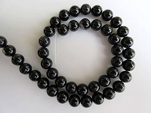 Perles onyx noir lisse trou 1mm pour éviter de casser vos fils de bijoux