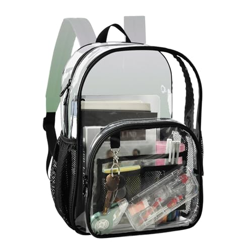 Clear Bag for Women Travel Magnolia Dark Sea Green Gradient Girls Backpack for Kids Approved See through Bag2