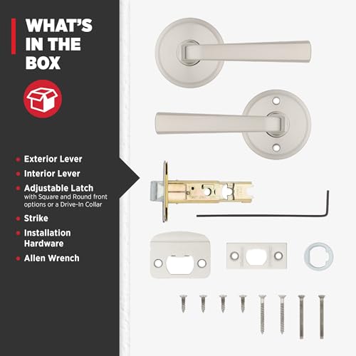 Kwikset Trafford Interior Passage Door Handle, Lever for Closet and Hallway Doors, Reversible Non-Locking Handle Lever, Satin Nickel, with Microban Protection - image 5