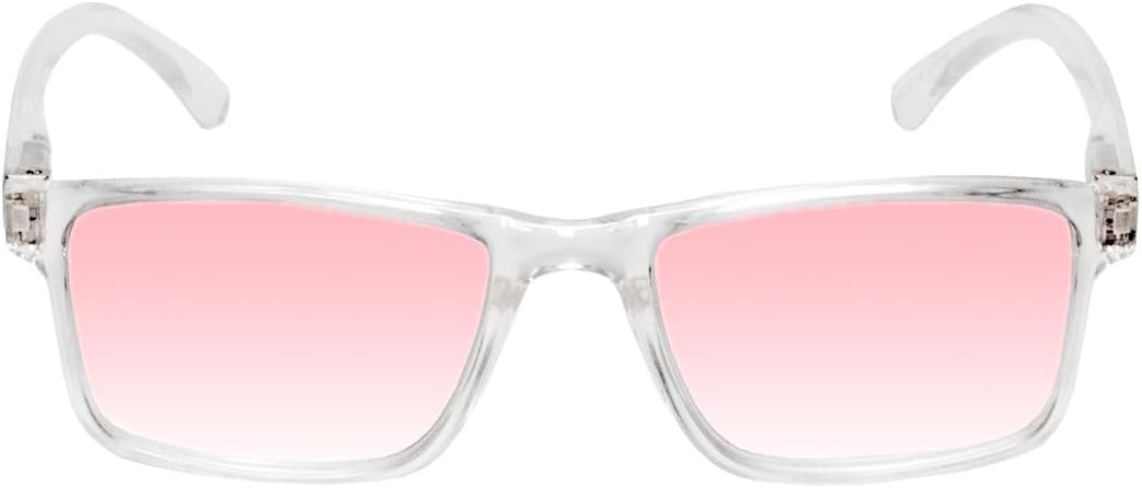 FL-41 Migraine Reading Glasses with Tinted Lenses – Unisex Light Sensitivity Glasses for Indoors | Blue Light Filter