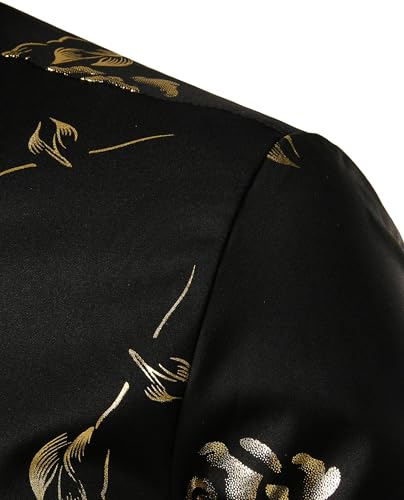 ZEROYAA Mens Hipster Gold Rose Printed Slim Fit Long Sleeve Dress Shirts/Prom Performing Shirts4