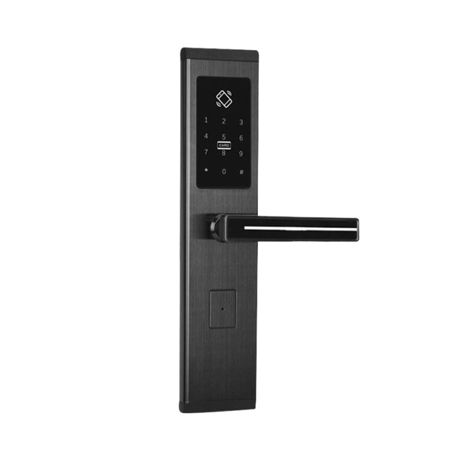 Juaksqzyi Black Electronic Smart Lock With Keypad Digital Keyless Entry Hotel Door Lock For Bedroom Home Office Apartment(Black)
