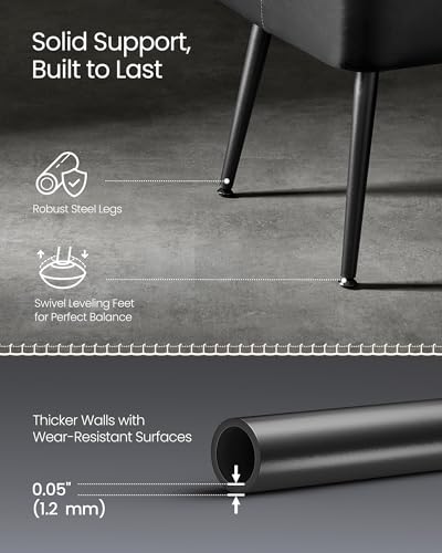 Image of VASAGLE Bench for Entryway, PU Leather, Steel Legs, Loads 660 lb