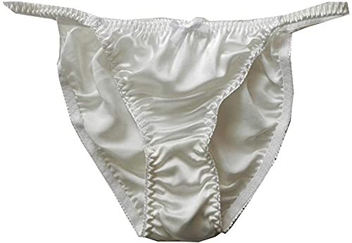 Panasilk Culotte de bikini pour femme 100 % soie de mûrier Tailles S, M, L, XL, XXL (W26-41) Uni, blanc, M Cover
