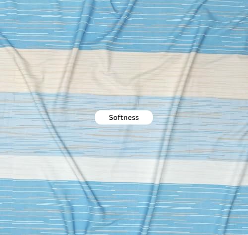 Image of HOMEKART 3D Printed 144 Tc Microfiber Double Bedsheet with 2 King Size Pillow Covers Breathable | Wrinklfree | Summer | Topsheet (Light Aqua and White Cricle Print, 90 x 90 Inches)