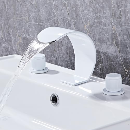 Robinet cascade blanc 3 trous anti-calcaire en laiton fendu LWX pour éliminer les fuites