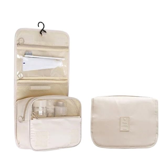 Trousse de Toilette de Voyage imperméable avec Crochet pour Salle de Bain et Rangement intégré.