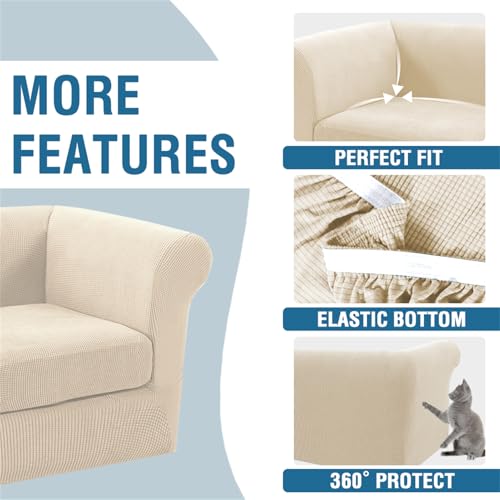 Housse de canapé Chesterfield extensible 1 place pour rénover un fauteuil usé - 5
