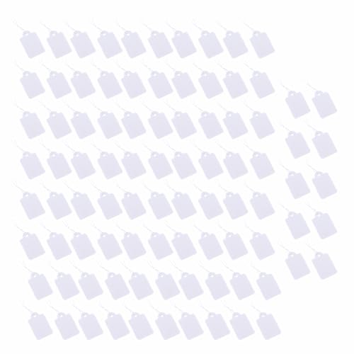 Paquete de 100 mini etiquetas en blanco, etiquetas blancas para joyas, etiquetas de precio para pulseras, collares y reventa de mercancías