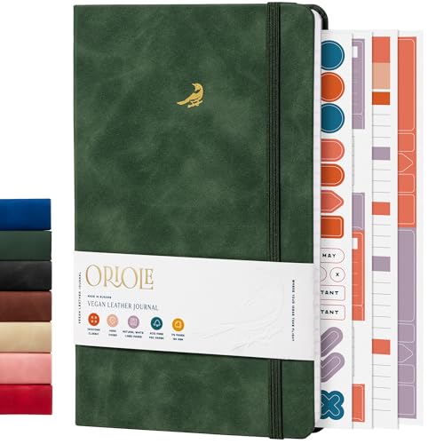 Oriole Vegan Leather Ruled Notebook - Racing Green | 176