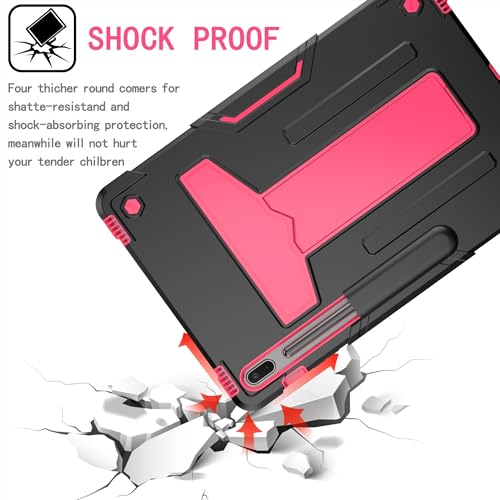 Coque Samsung Galaxy Tab S7 FE 12.4 antichoc robuste noire et rose - 4
