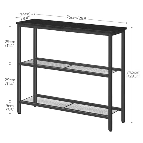HOOBRO 29.5" Narrow Console Table, 3 Tier Entryway Table with Shelves, Thin Sofa Table, Behind Couch Table, Display Side Table, for Hallway, Entrance, Living Room, Black BB73XG01 by HOOBRO - Image 6