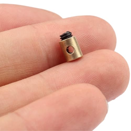 10 Stück Schraubnippel Ø5x6mm Messing Gaskabel, chraubnippel, Motorrad-Drahtkernklemme, für Kupplungszug, Seilzug, Chokezug – Mofa, Moped, Roller, Motorrad,Gartenmäher