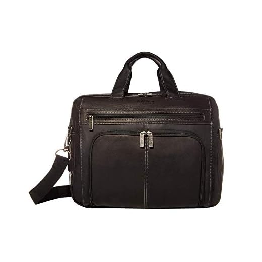 Kenneth Cole Reaction Out Of The Bag' Manhattan Colombian Leather RFID 15.6" Laptop Briefcase, Black, One Size