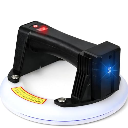 SONEE Electric Suction Cup Lifter, 8 Inch 600 lbs Max Load Vacuum Suction Tool with Digital Display & Auto Start Pump, Detachable Battery, for Glass Granite Tile Metal Windshield (Black)