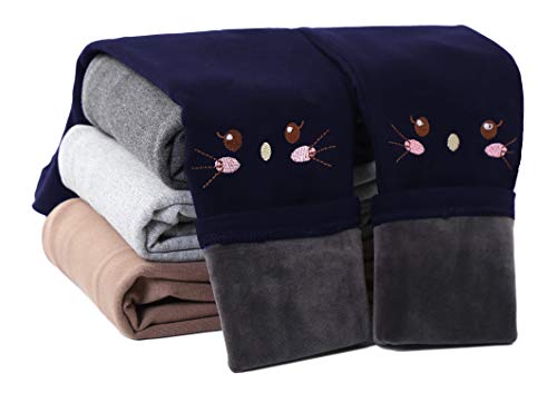 IRELIA Winter Girls Cotton Fleece Lined Leggings Pants Navy XXS - image 1