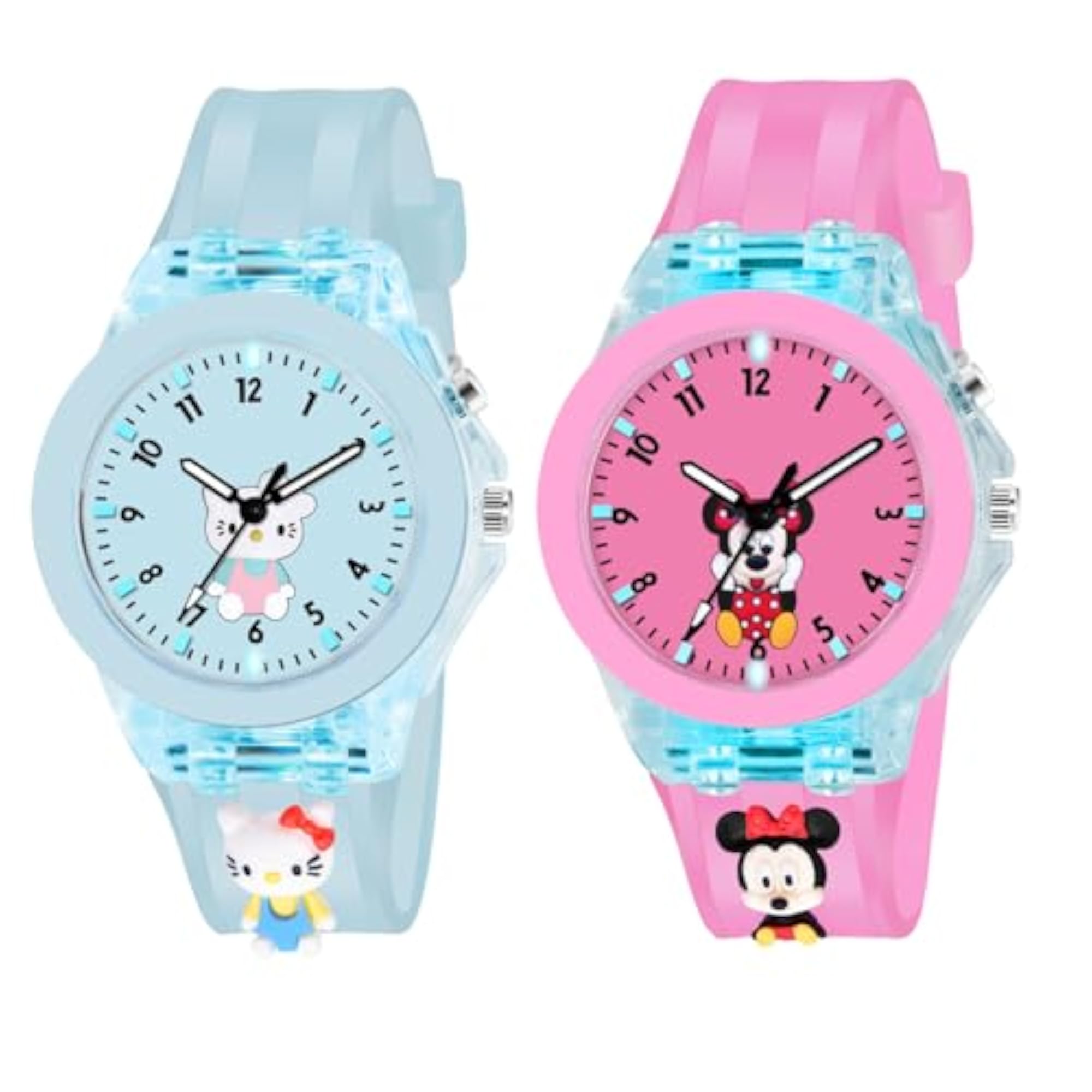 Kids 3D Cartoon Analog Watch Combo, Multicolor LED
