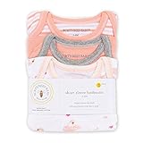 Burt's Bees Baby Baby Bodysuits, 3-Pack Long & Short-Sleeve One-Pieces, 100% Organic Cotton, Graceful Swan, 0-3 Months