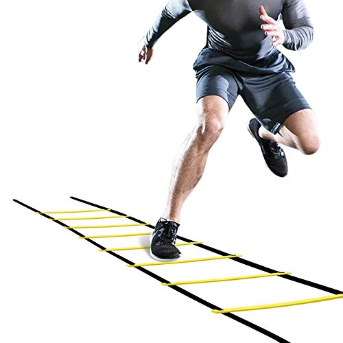 SOONHUA Escalera de agilidad de 4 m para fútbol de fútbol, flexibilidad de entrenamiento de velocidad, fitness y salto de escalera para el hogar