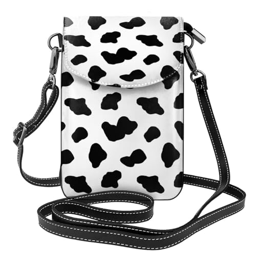 Portefeuille téléphone en cuir PU premium à motif vache
