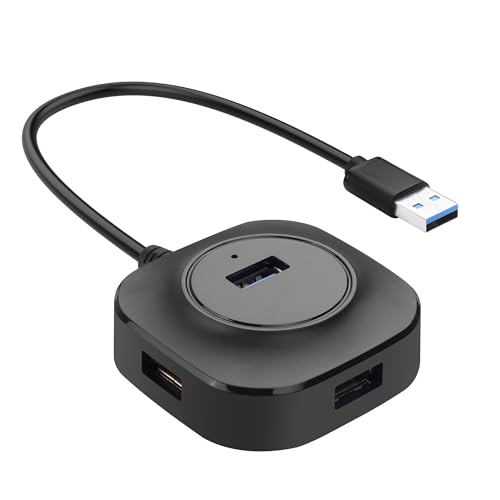 YACSEJAO Multi Port USB Extender Splitter mit Kabel,4 Port USB 3.0 Hub für Maus,Tastatur,U Disk, Laptop,PC (0,3m/0,9ft)