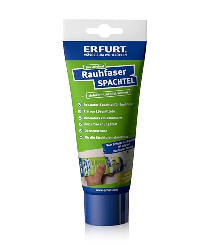 ERFURT Rauhfaser-Spachtel Tapetenspachtel 330g, Weiß Trocknend, für Reparaturen an Rauhfaser-Tapeten Tapetenspachtel ERFURT Rauhfaser-Spachtel Tapetenspachtel 330g, Weiß Trocknend, für Reparaturen an Rauhfaser-Tapeten Tapetenspachtel