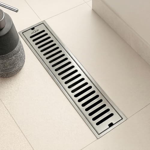 Image of ARQUIN Floor Drainer 30x4 Inch Shower Drain Channel 304 Grade Stainless Steel Bathroom Floor Drainer Shower Water Drain Channel for Bathroom with Cockroach Trap (1mm Thickness)