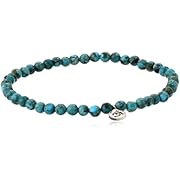 Satya Jewelry Classics Turquoise Om Inner Peace Stretch Bracelet (7-Inch)