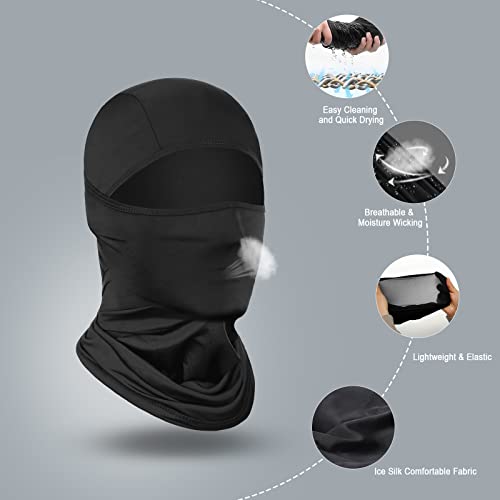 Achiou Balaclava Face Mask Uv Protection Ski Mask For Men Women Sun Hood Cycling, Climbing, Running, Hiking Outdoor Sports Black #TOP1