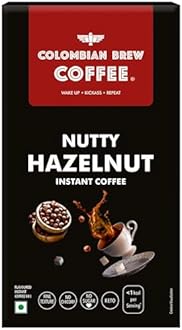 Colombian Brew Hazelnut Instant Coffee Powder, No Sugar, 20 Sachets