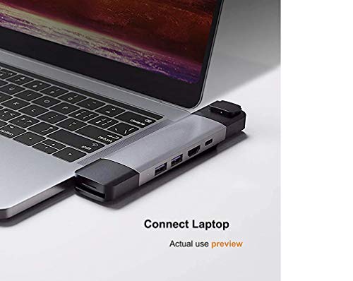 Image of Tobo Dual Type C to USB3.0 / LAN /HDMI /Thunderbolt 3 /USB SD + USB-C Charger PD 9 in Adapter Compatible with Mac-Book Pro 2016 2017 (Dual Type-C 9 in 1)