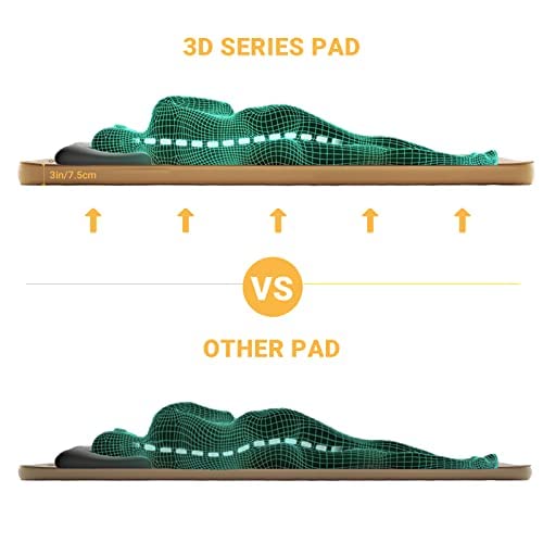 Image of KingCamp Self Inflating Sleeping Pad, R 7.9 Air & Foam Sleeping Pad for Camping, 3 inch Thick Single Camping Mattress with 3D Sidewalls & Wave Surface Cut for Outdoor Tent Cot Car, PVC Free (Khaki)