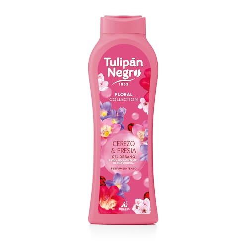 Tulipán Negro – Gel de Baño Hidratante Cerezo y Fresia 650 ml | Fragancia Floral Duradera | Cuidado Corporal Diario