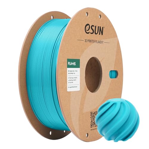 Image of eSUN High Speed PLA+ Filament 1.75mm, 3D Printer Filament Speedy PLA Plus for Fast Printing, Dimensional Accuracy + /- 0.03mm, 1KG Cardboard Spool 3D Printing Filament for 3D Printers, Light Blue