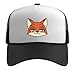 Disney Zootopia Nick Wilde Cute Kawaii Big Face Costume Trucker Hat with Adjustable Mesh Back, Black/White