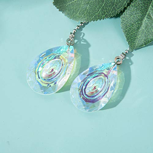 Image of 2 PCS Crystal AB Coating Ceiling Fan Pull Chain Extender Prisms Drop Gifts