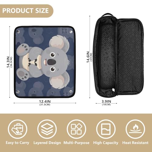 Bolsa de viaje para herramientas de cabello con tapete resistente al calor removible organizador portátil para planchas y rizadores miniatura 4