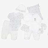 Kit Naissance bébé - 7 Pièces (Pyjama, Body, Pantalon, Bonnet, Chaussons, Moufles et Sac de Rangement) - Fille...