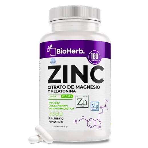BioHerb Zinc y Magnesio Con Melatonina (180 Capsulas 500mg) | [Descanso profundo] - | Recuperacion y Descanso | Calidad Suprema | Grado Farmaceutico | Suministro Para 180 Dias | - Gluconato de Zinc, Citrato de Magnesio y Melatonina - BioHerb.