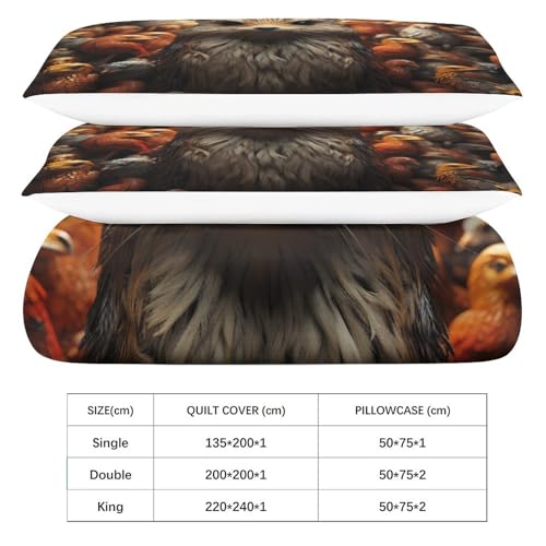Juego de cama de microfibra de alta densidad con estampado de león 3D 200x200cm 6