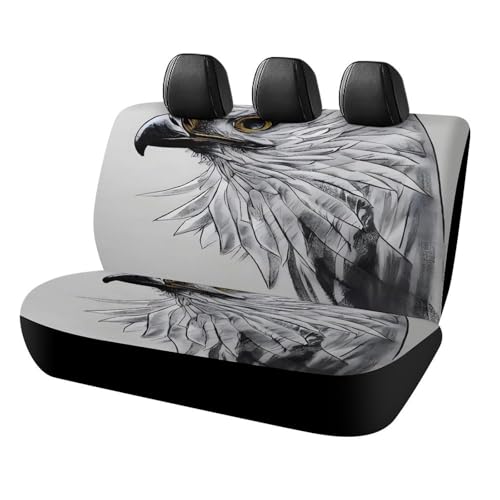 Funda de asiento de coche para banco trasero lavable con diseño de águila